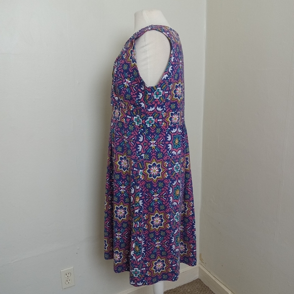 Land's End Size 1X Pop Over Mosaic Print Size 1X Sundress - Picture 4 of 11